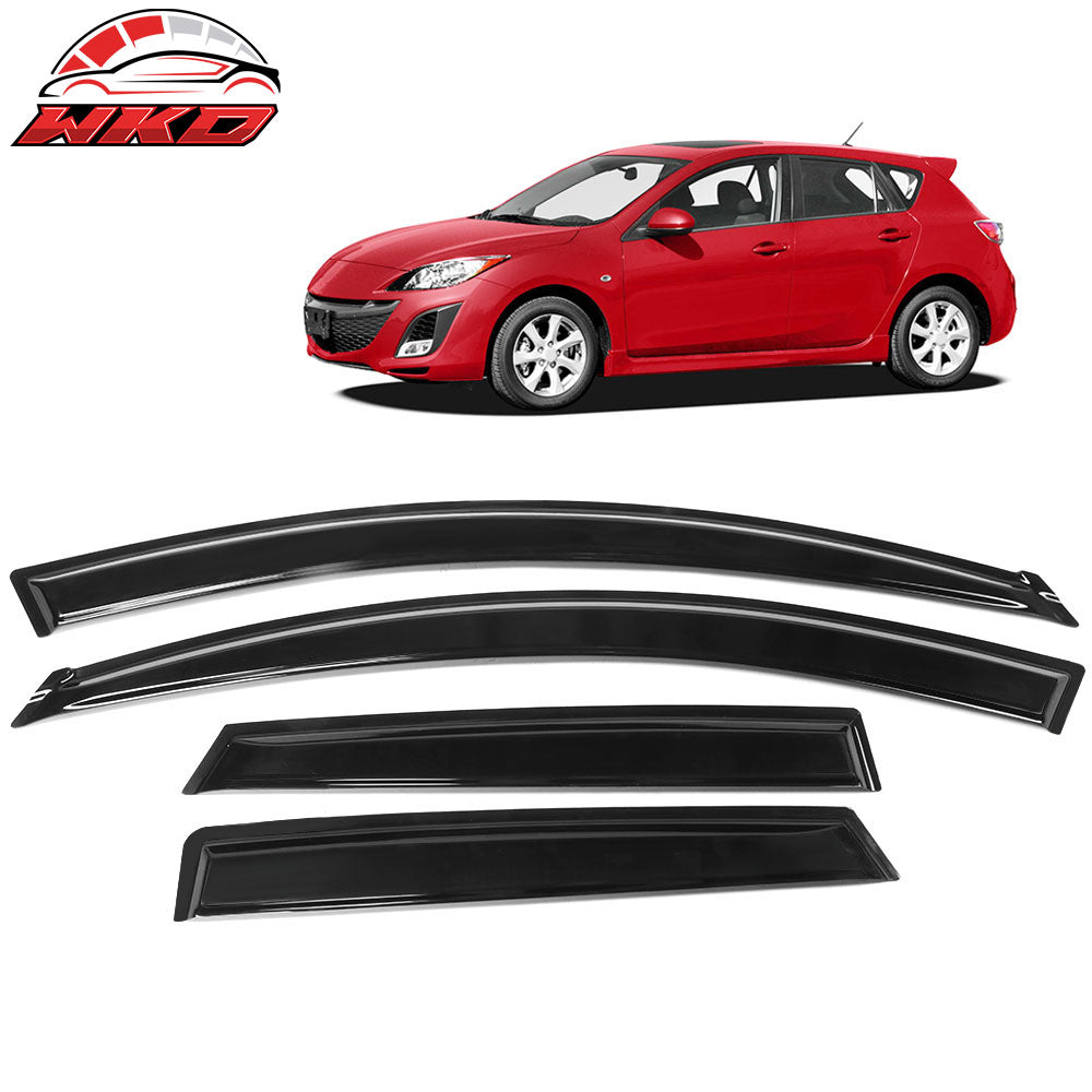 Fits 10-13 Mazda 3 Hatchback Window Visors Acrylic Sun Guard Rain Deflector 4PC