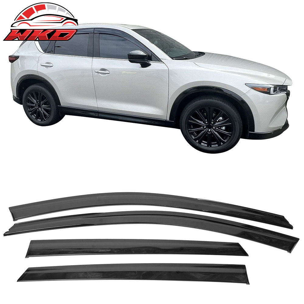 Fits 17-25 Mazda CX-5 KE Tape-On Window Visors Vent Rain Wind Guards Deflectors