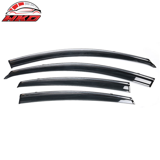 Wholesale 2013-2018 Nissan Altima Polycarbonate Window Visors W/ Chrome Trim 4PC - Bulk Orders & Dealer Pricing Available