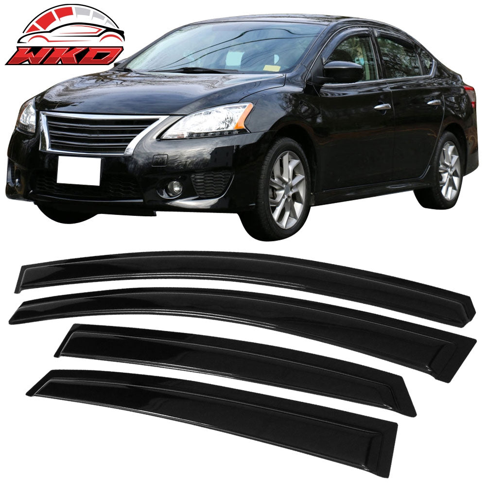Fits 13-19 Nissan Sentra Window Visors Acrylic Sun Guard Rain Deflector 4PCS
