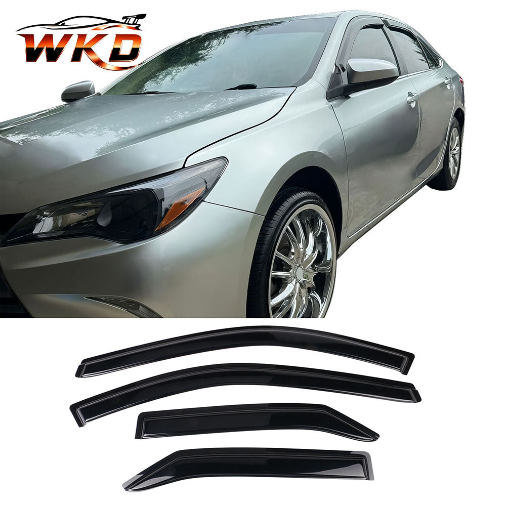 Fits 15-17 Toyota Camry Sedan Window Visors Acrylic Sun Rain Deflector 4Pc Set