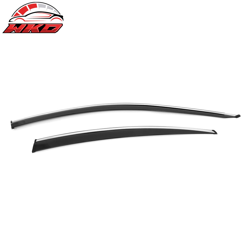 Fits 25-26 Toyota Camry Window Visors Vent Rain Sun Guards W/Chrome Trim Tape-On