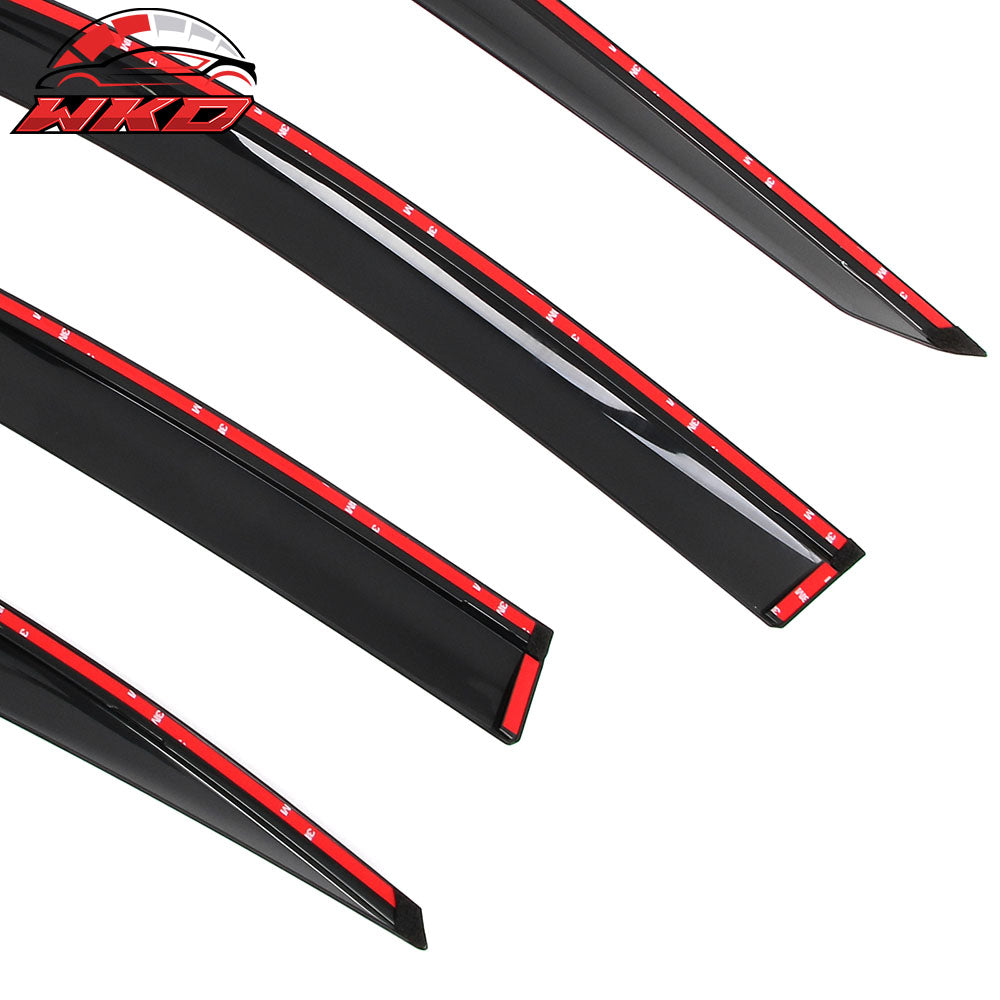 Fits 25-26 Toyota Camry Window Visors Vent Rain Sun Guards W/Chrome Trim Tape-On