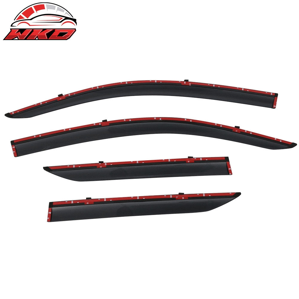 Fits 17-22 Toyota C-HR CHR Window Visors Vent Rain Guards W/Black Chrome Trim PC