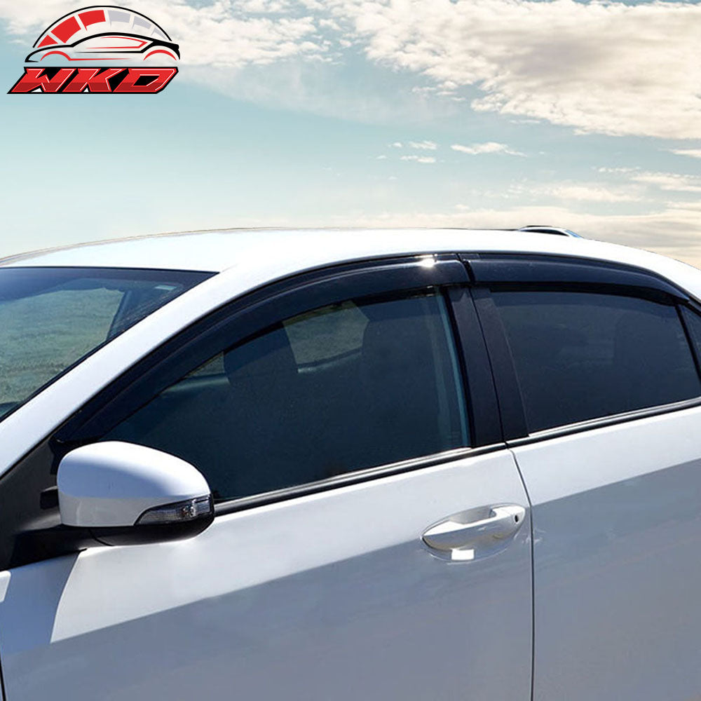 Fits 14-19 Toyota Corolla Sedan Acrylic Window Visors Wind Deflector 4Pc Set
