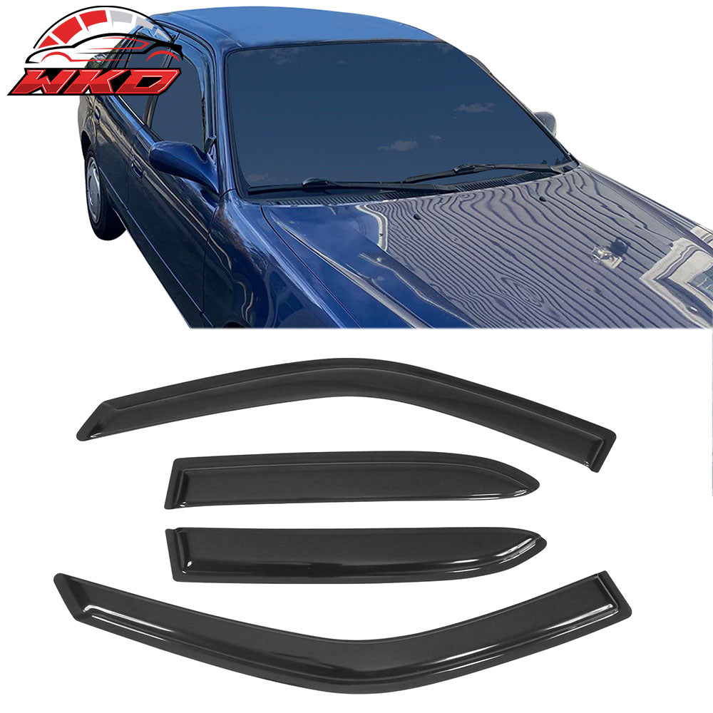 Fits 98-02 Toyota Corolla Window Visors Acrylic Sun Rain Deflector Guard 4Pc Set