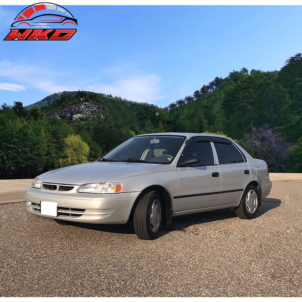 Fits 98-02 Toyota Corolla Window Visors Acrylic Sun Rain Deflector Guard 4Pc Set