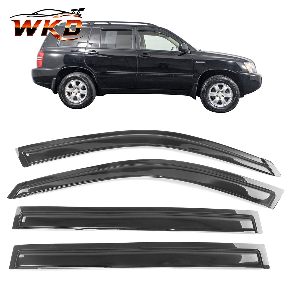 Fits 01-07 Toyota Highlander Window Visors Acrylic Sun Rain Guard Deflector 4PCS
