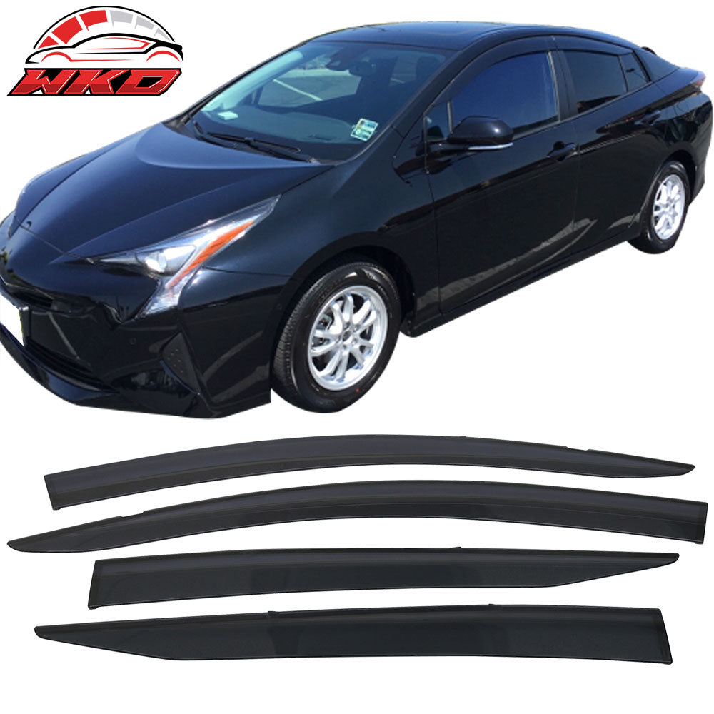 Fits 16-22 Toyota Prius & Prius Prime Polycarbonate Window Visors 4Pc Set