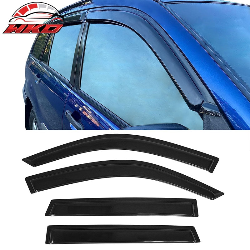Fits 01-05 Toyota RAV4 Window Visors Acrylic Sun Guard Rain Deflector 4Pc Set
