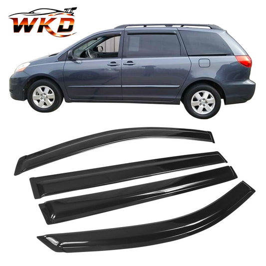 Wholesale 2004-2010 Toyota Sienna Visor Window Rain Guard Slim Style Smoke Acrylic - Bulk Orders & Dealer Pricing Available