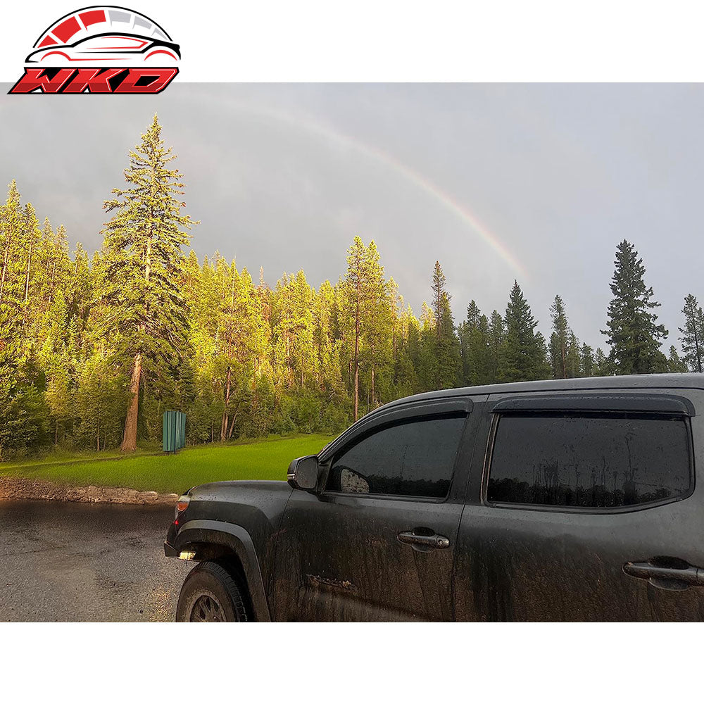 Fits 16-23 Toyota Tacoma Double/Crew Cab N300 4PCS Window Visors Vent Rain Guard