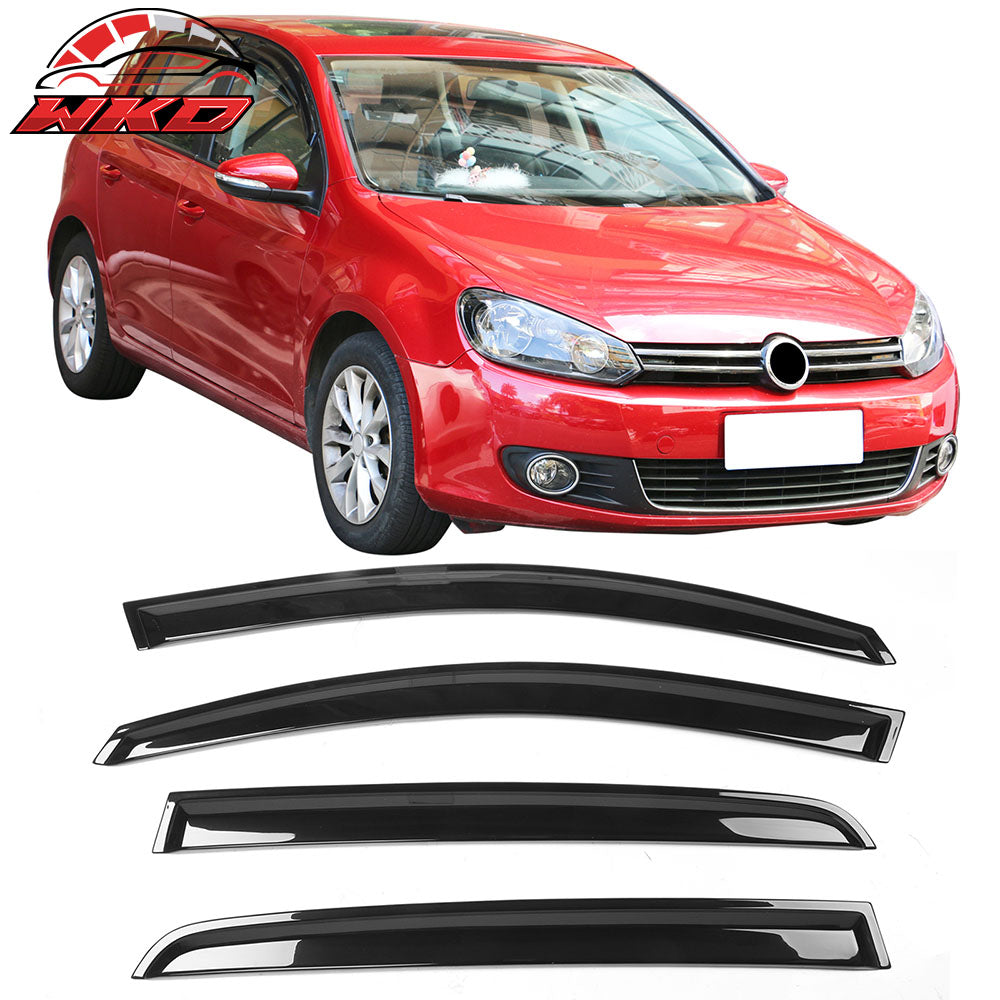 Fits 10-14 VW Volkswagen Golf GTI MK6 Acrylic OE Style Window Visors 4Pc Set