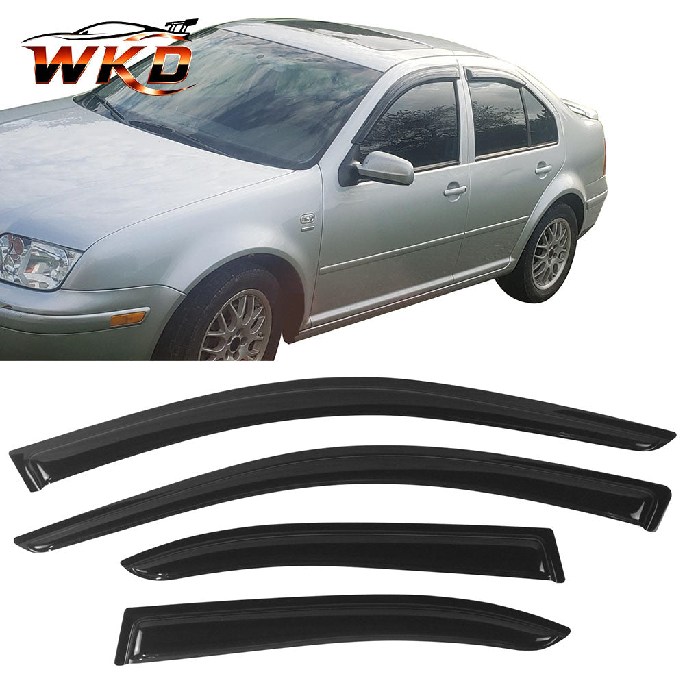 Fits 99-05 Volkswagen Jetta Sedan Acrylic Window Visor Wind Deflector Rain Guard