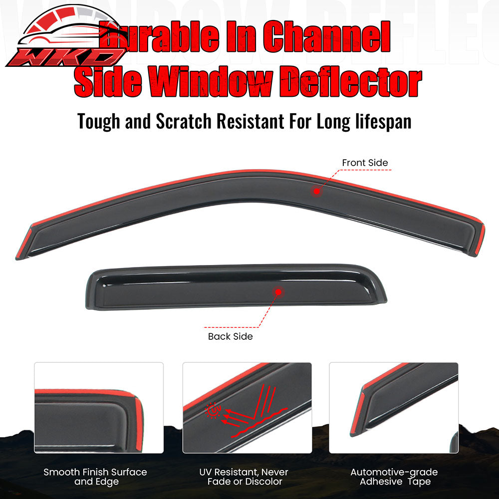 Fits 04-12 Chevy Colorado GMC Canyon Crew Cab Window Visors Deflector In-Channel