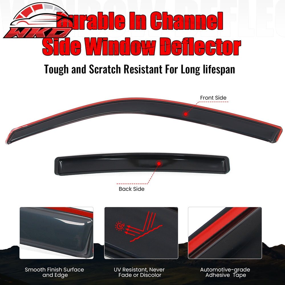 Fits 11-23 Dodge Charger Window Visors Acrylic In-Channel Rain Wind Shade 4PCS