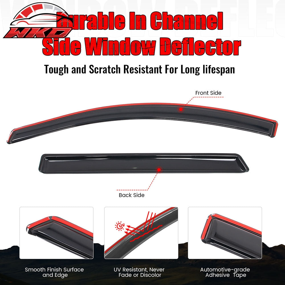 Fits 09-20 Dodge Journey Window Visors Vent Rain Sun Guards Deflector In-Channel