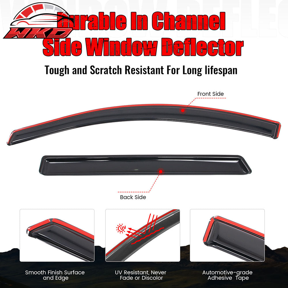 Fits 09-20 Dodge Journey Window Visors Vent Rain Sun Guards Deflector In-Channel