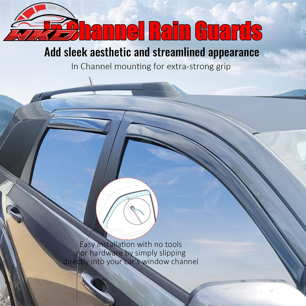 Fits 09-20 Dodge Journey Window Visors Vent Rain Sun Guards Deflector In-Channel