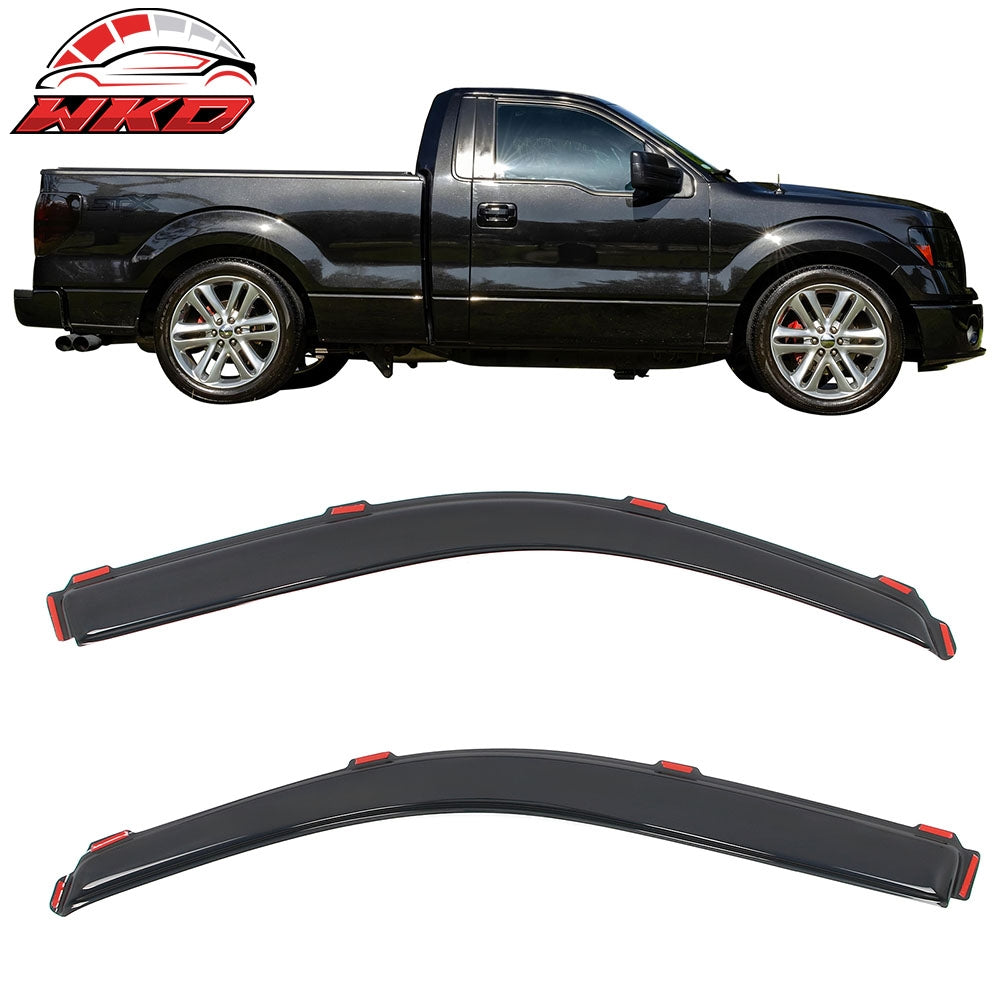 Wholesale 09-14 Ford F150 Regular Cab In-Channel Window Visors Acrylic Rain Deflector