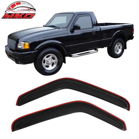 Wholesale 1993-2011 Ford Ranger Window Visor Slim Style Smoke Tinted Acrylic - Bulk Orders & Dealer Pricing Available