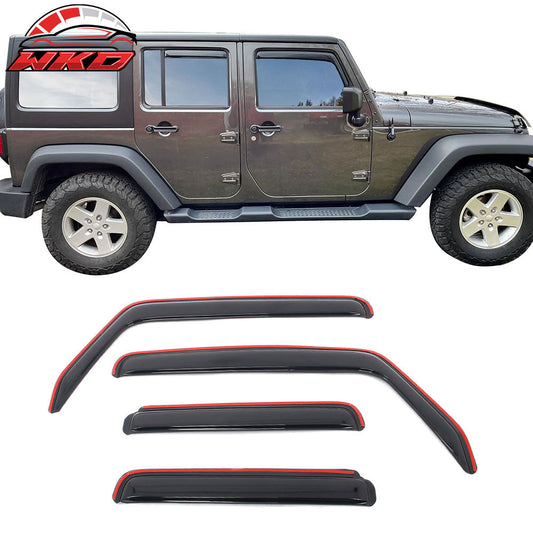 Wholesale 07-17 Jeep Wrangler& 18 Wrangler JK Unlimited In-channel Window Visors 4PCS