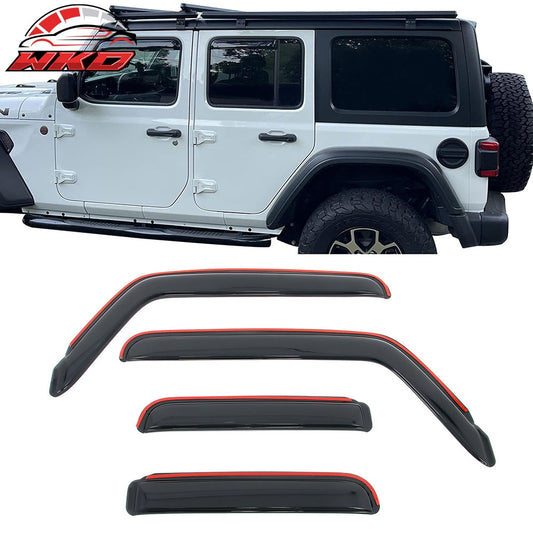 Wholesale 18-26 Jeep Wrangler JL Unlimited 4Dr In-channel Window Visor Deflectors 4PC