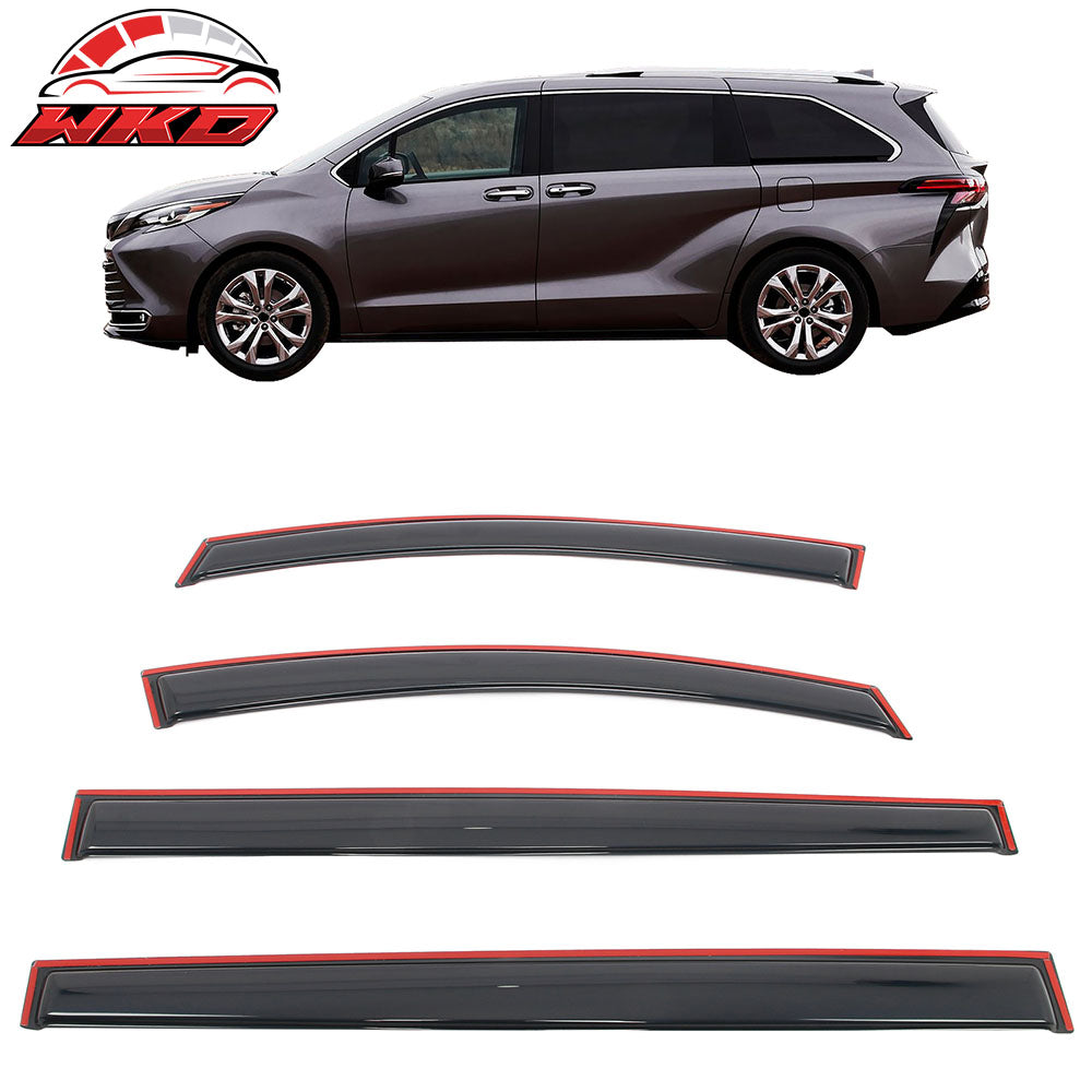 Wholesale 21-25 Toyota Sienna Acrylic Window Visors In Channel Rain Vent Deflectors