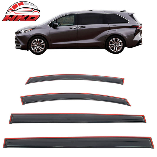 Wholesale 21-25 Toyota Sienna Acrylic Window Visors In Channel Rain Vent Deflectors