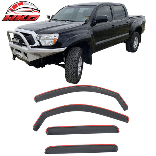 Wholesale 05-15 Toyota Tacoma Double Cab In-Channel Window Visors Acrylic Rain Shade