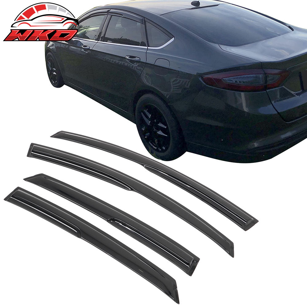 Fits 13-18 Ford Fusion Mugen Style Acrylic Window Visors Sun Rain Guard Vent 4PC