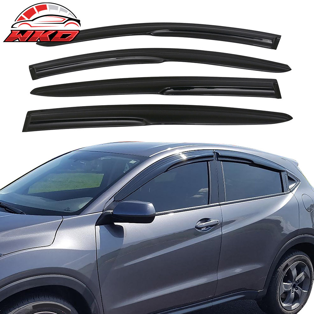 Fits 16-22 Honda HR-V Mugen Style Window Visor Acrylic 4PC Sun Rain Guard Shield