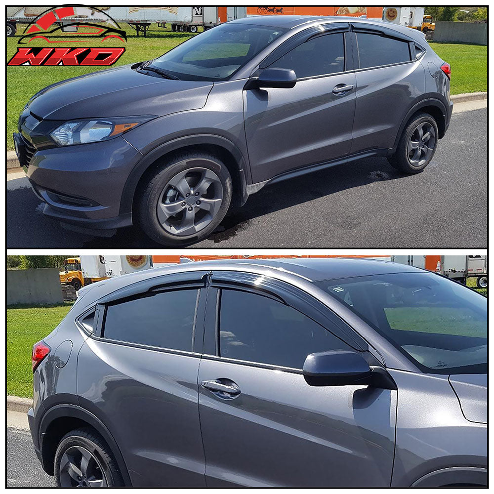 Fits 16-22 Honda HR-V Mugen Style Window Visor Acrylic 4PC Sun Rain Guard Shield
