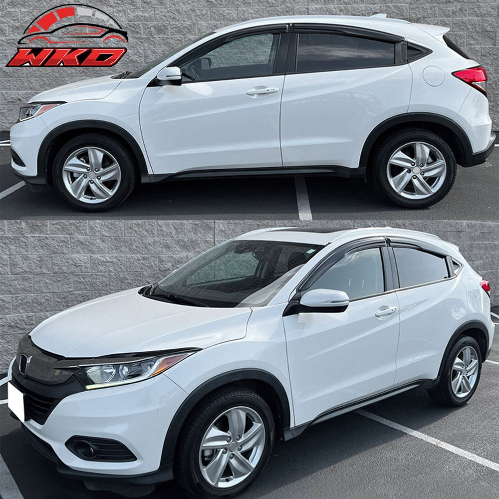 Fits 16-22 Honda HR-V Mugen Style Window Visor Acrylic 4PC Sun Rain Guard Shield