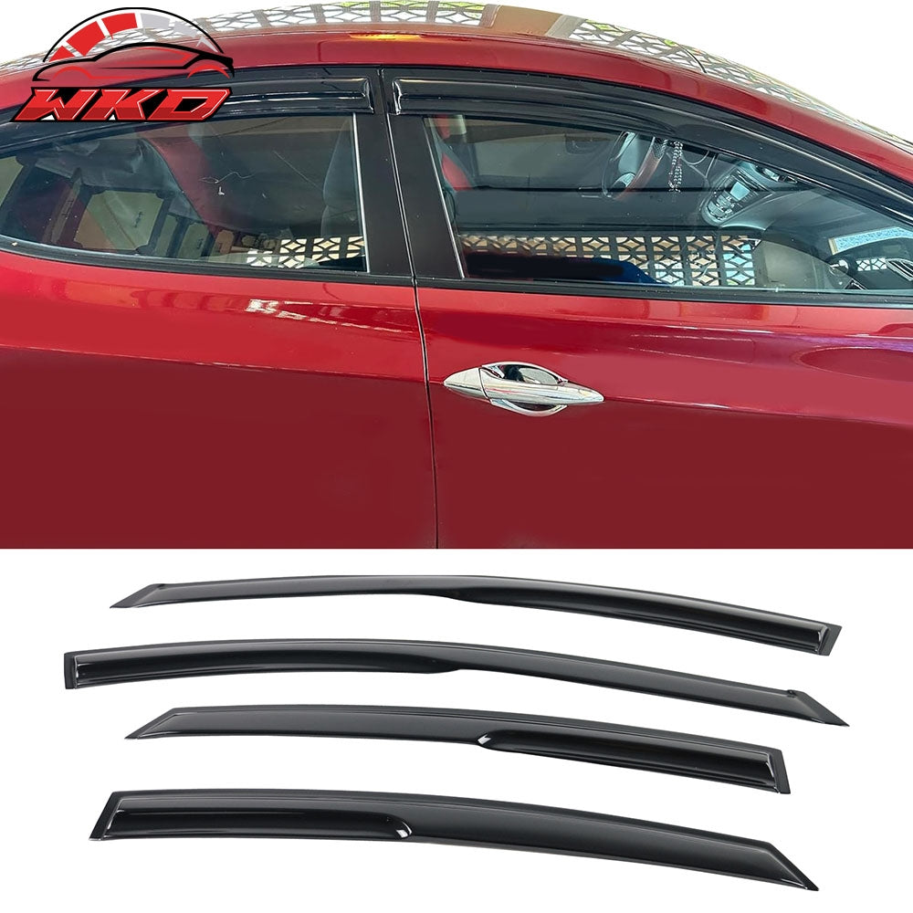 Fits 11-16 Hyundai Elantra Sedan Mugen Style Window Visors Sun Rain Deflector