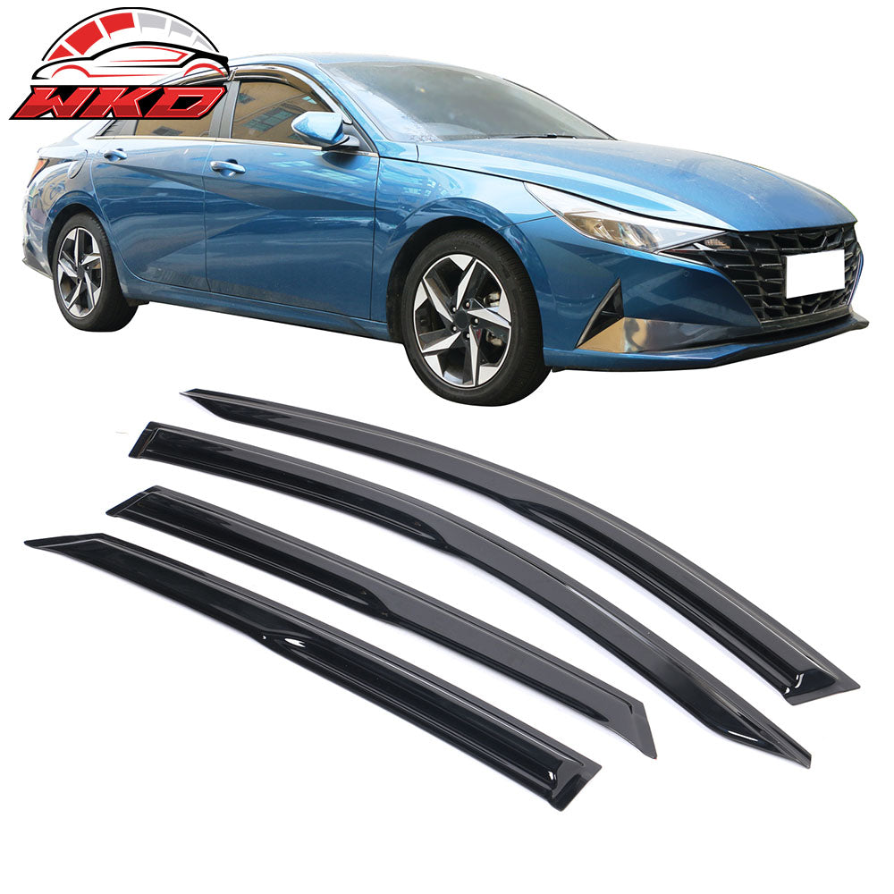Fits 21-25 Hyundai Elantra N Sedan Mugen Style Tape-On 4PC Window Visors Acrylic
