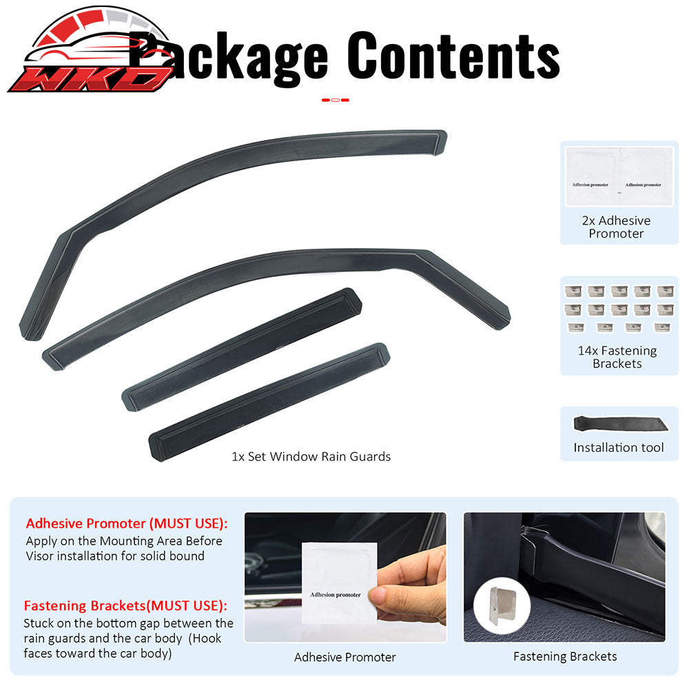 Fits 19-25 BMW G05 X5 F95 X5M Window Visors Injection PC In-Channel Deflectors