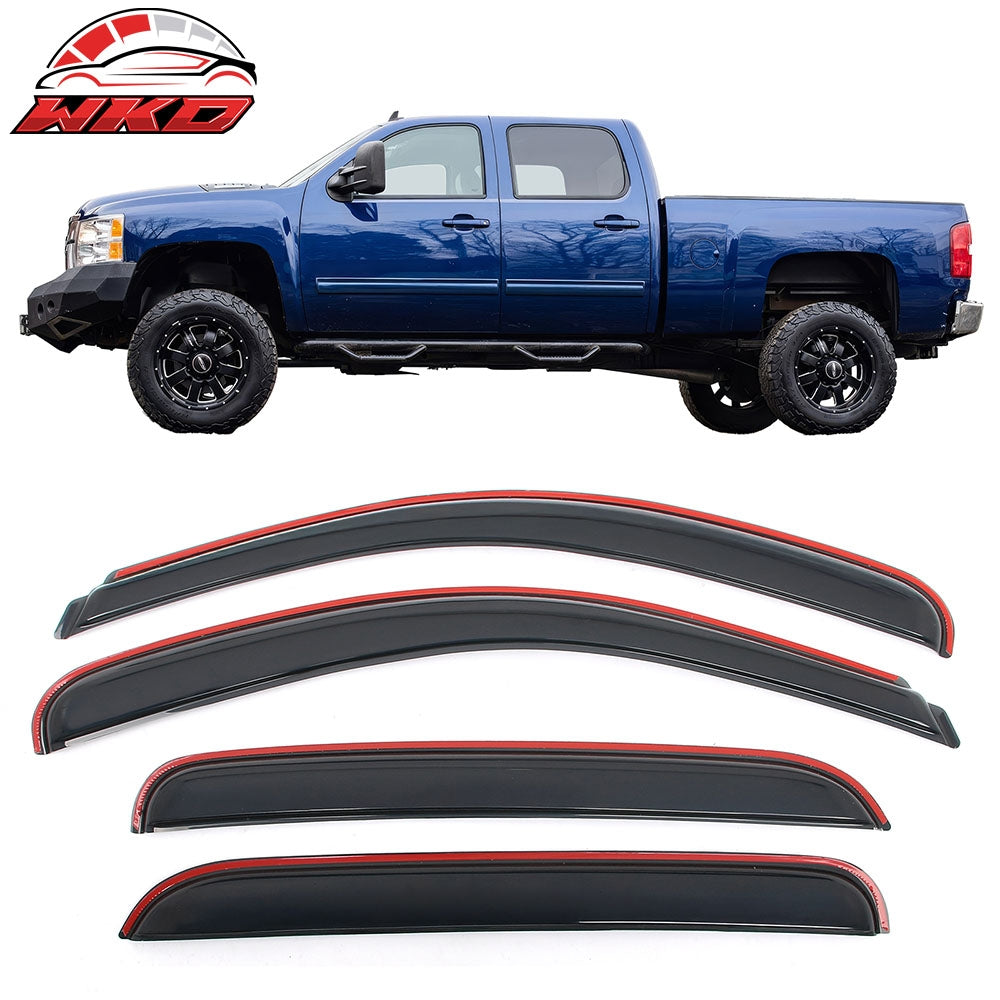 07-14 Silverado Sierra 1500 2500 HD Crew Cab Window Visors Guard In-Channel | Wholesale