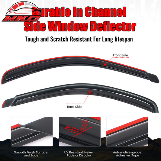 Fits 02-09 Dodge Ram 1500 2500 3500 Standard Cab Window Visors Guards In-Channel