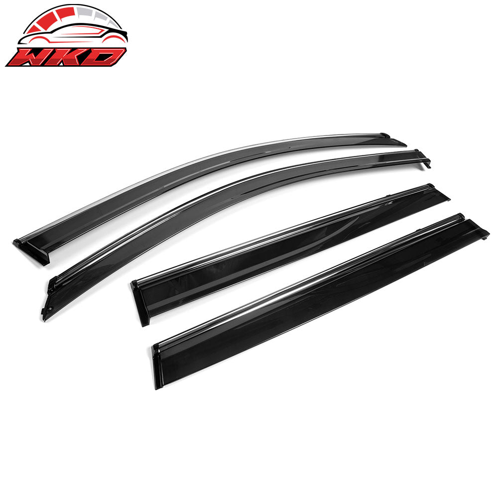 14-23 Jeep Cherokee KL Polycarbonate Window Visors w/ Chrome Trim 4Pc Set | Wholesale