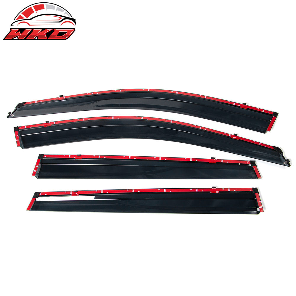 Fits 14-23 Jeep Cherokee KL Polycarbonate Window Visors w/ Chrome Trim 4Pc Set
