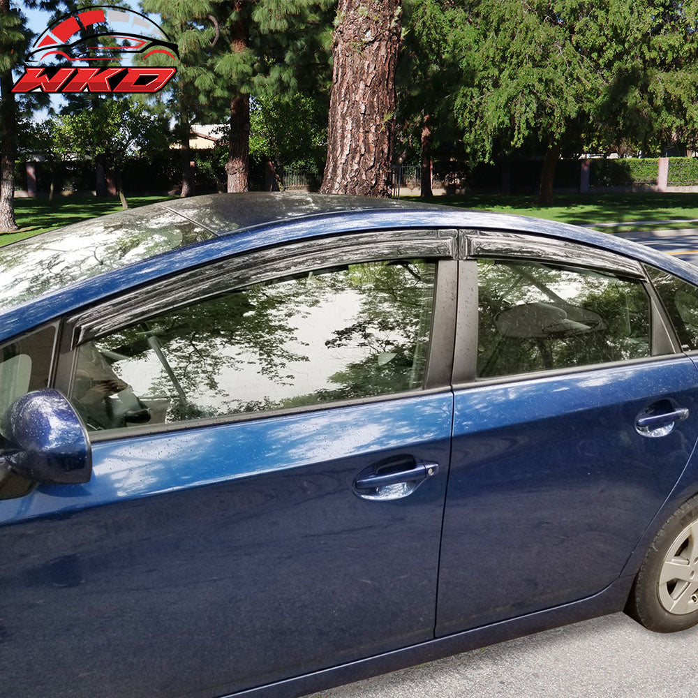 Fits 10-15 Toyota Prius Acrylic Window Visors Smoke Sun Rain Vent Guard 4Pc Set