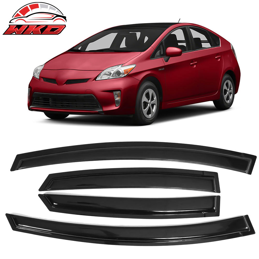Fits 10-15 Toyota Prius Acrylic Window Visors Smoke Sun Rain Vent Guard 4Pc Set