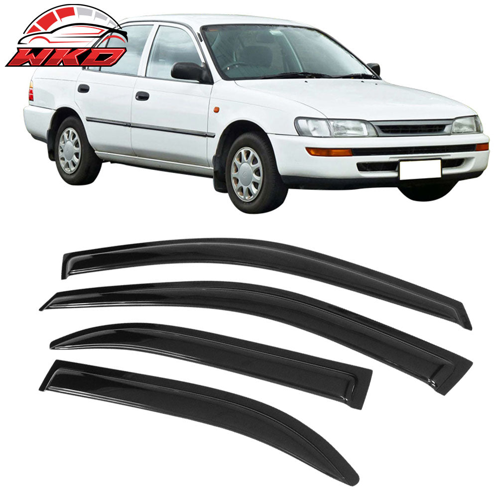 Acrylic Window Visors fits1993-1997 Toyota Corolla Vent Rain Sun Wind Guard