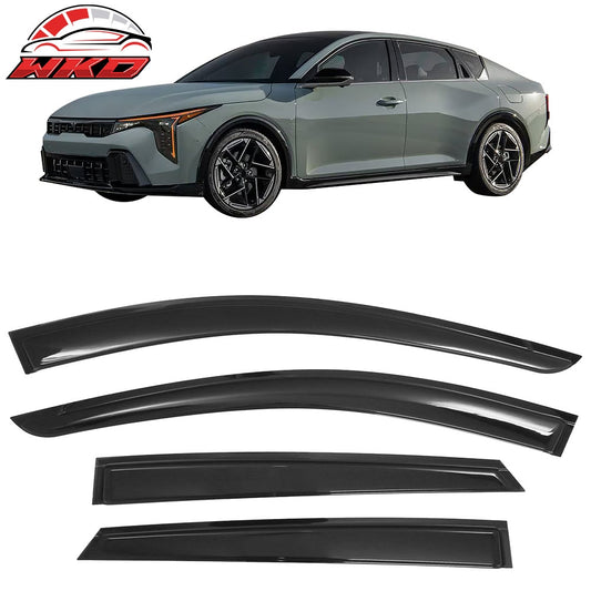 25-26 Kia K4 Window Visors Vent Rain Wind Sun Guards Deflectors Tape-On | Wholesale - Wikond Auto