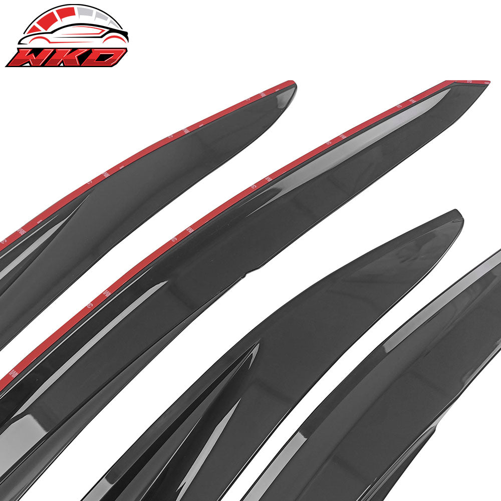Fits 22-25 Subaru WRX 5th Mugen Style Window Visors Sun Rain Wind Guards Tape-On