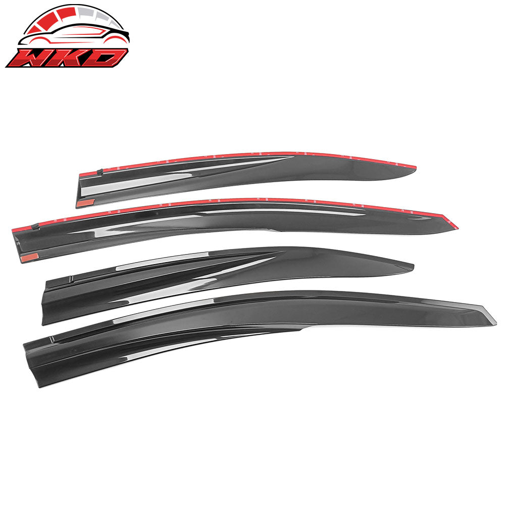 Fits 22-25 Subaru WRX 5th Mugen Style Window Visors Sun Rain Wind Guards Tape-On
