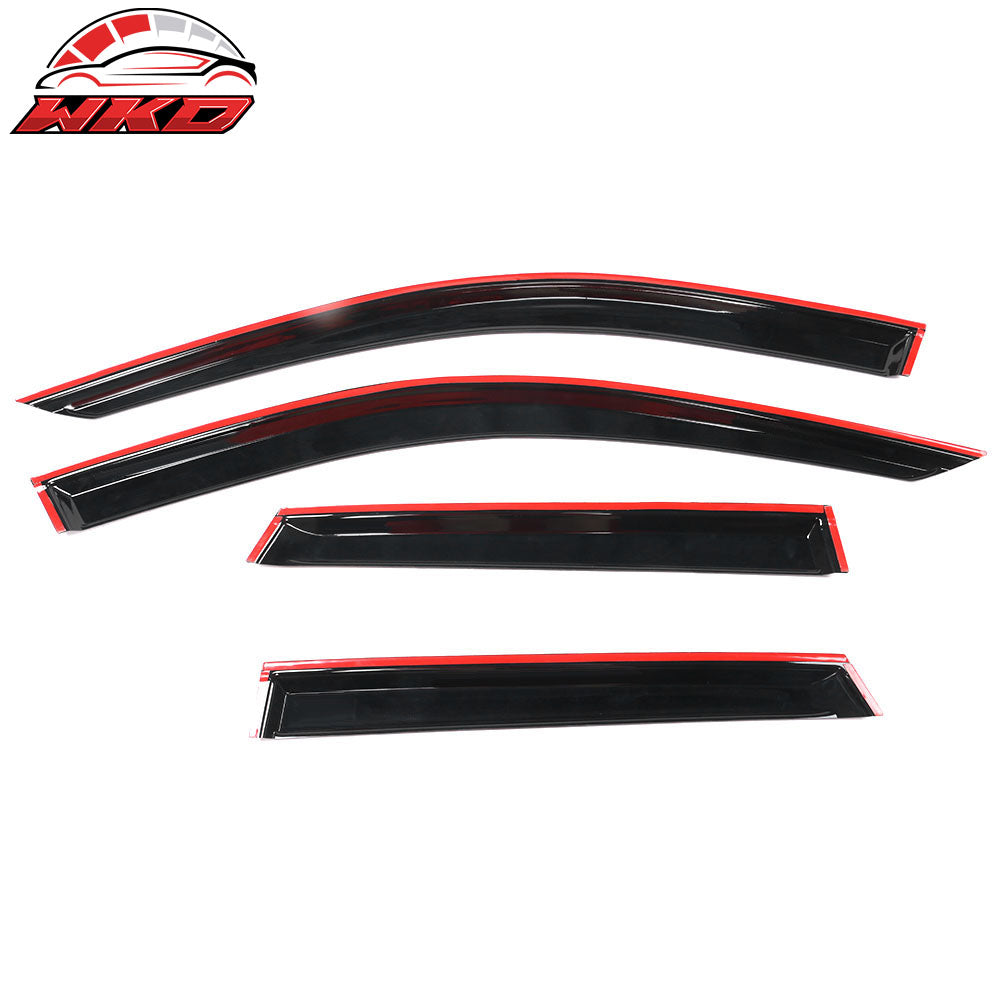 Fits 13-19 Audi A3 S3 RS3 Hatchback Tape-On Window Visors Sun Rain Guards 4PCS