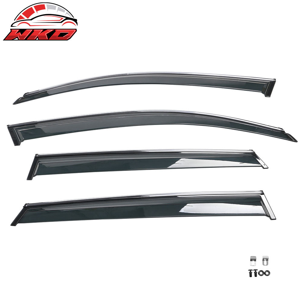 Fits 09-17 Audi Q5 8R Side Window Visors Shade With Chrome Trims 4Pcs Set - PC