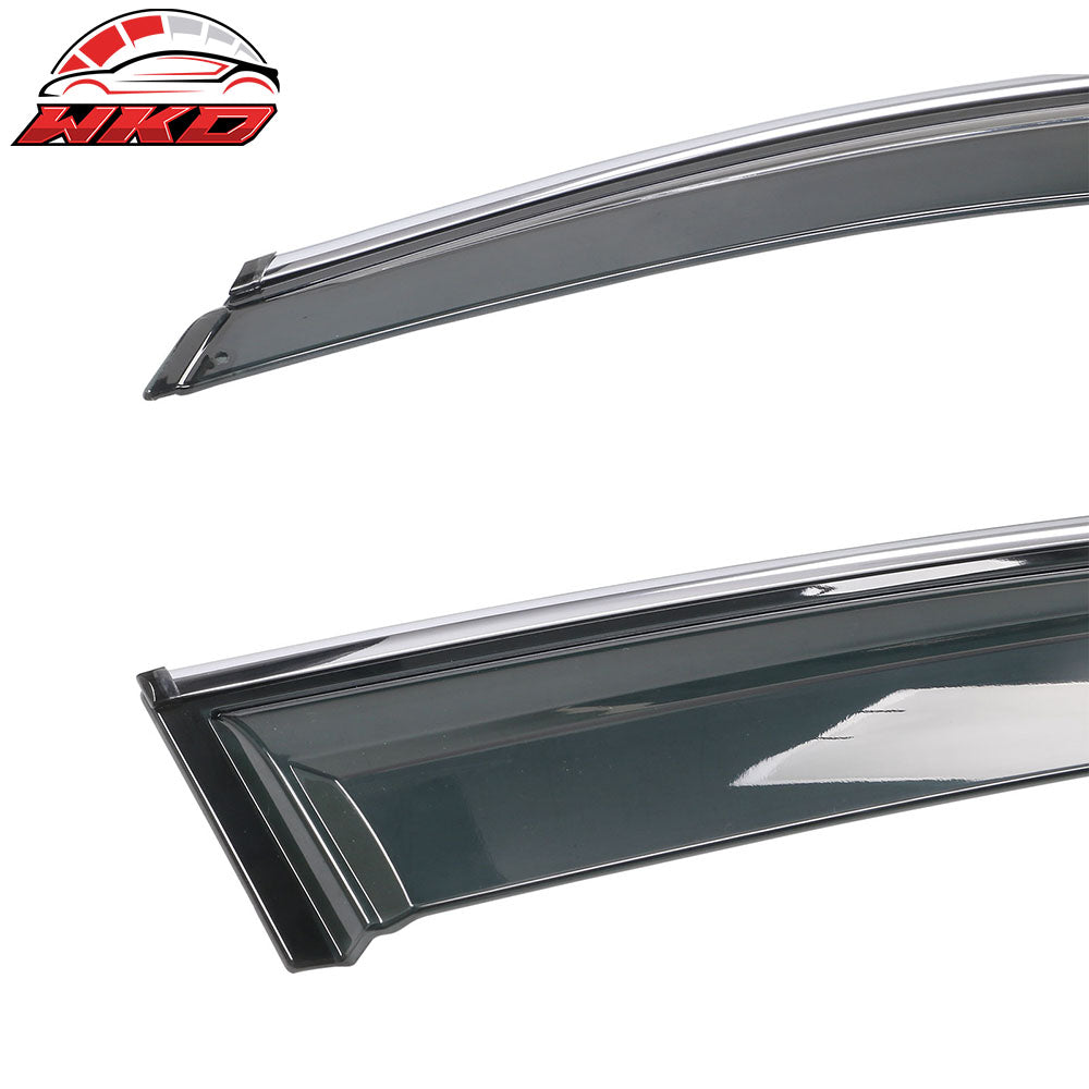 Fits 09-17 Audi Q5 8R Side Window Visors Shade With Chrome Trims 4Pcs Set - PC